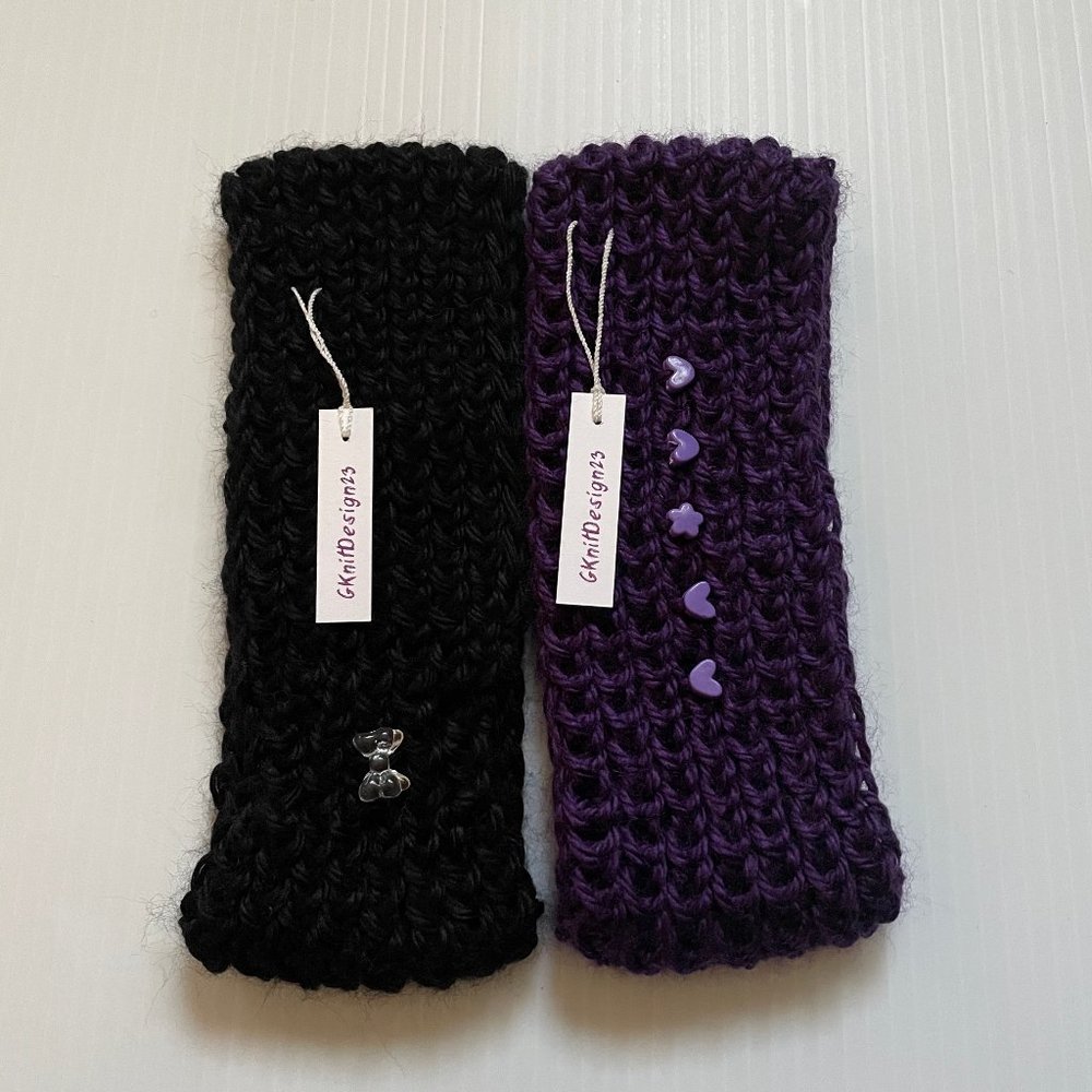 Hand knitted headbands, ear warmers (2)